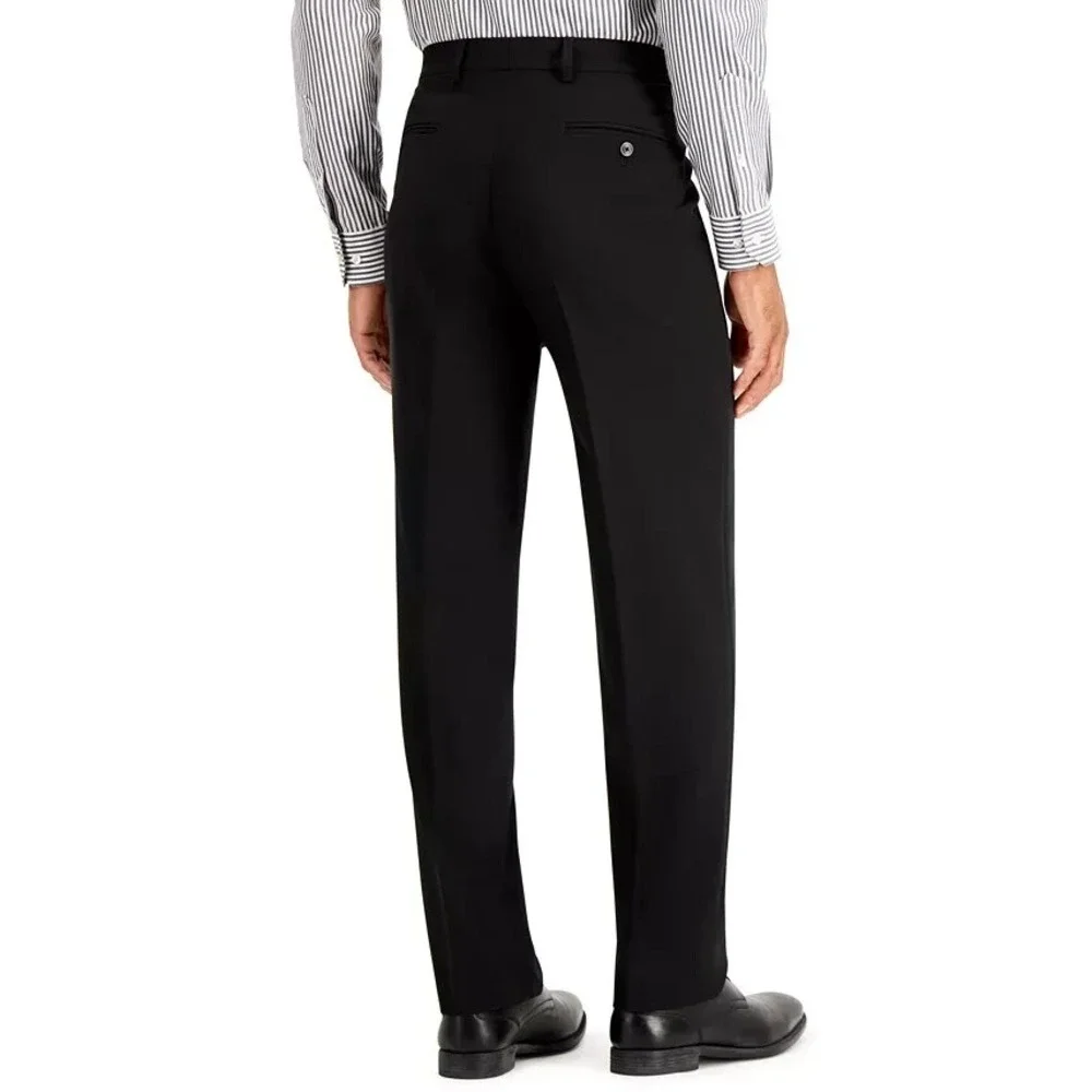 Nautica Men's‎ 2-pc Suit Blazer Jacket 48L Pants 42W Solid Black E111671